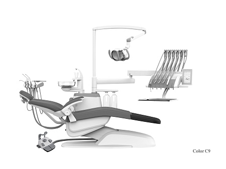 SILVERFOX 8000B-CRS0 Basic – Стоматологическая установка с верхней подачей и мягкой обивкой