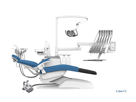SILVERFOX 8000B-CRS0 Basic – Стоматологическая установка с верхней подачей и мягкой обивкой