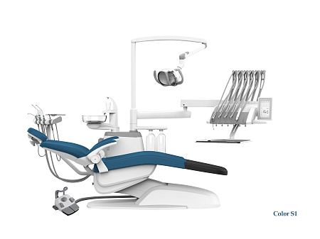 SILVERFOX 8000B-CRS0 Basic – Стоматологическая установка с верхней подачей и мягкой обивкой