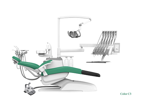 SILVERFOX 8000B-CRS0 Basic – Стоматологическая установка с верхней подачей и мягкой обивкой