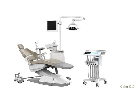 SILVERFOX 8000C-SMS0 CART – Стоматологическая установка с подкатным блоком врача и с мягкой обивкой